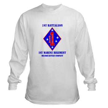 HQC1MR - A01 - 03 - HQ Coy - 1st Marine Regiment with Text - Long Sleeve T-Shirt - Click Image to Close
